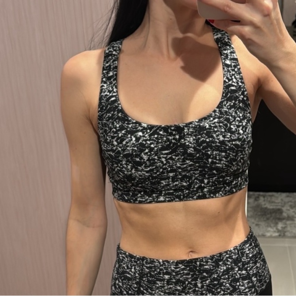 Lululemon Athletica Black and White Patterned Sports Bra